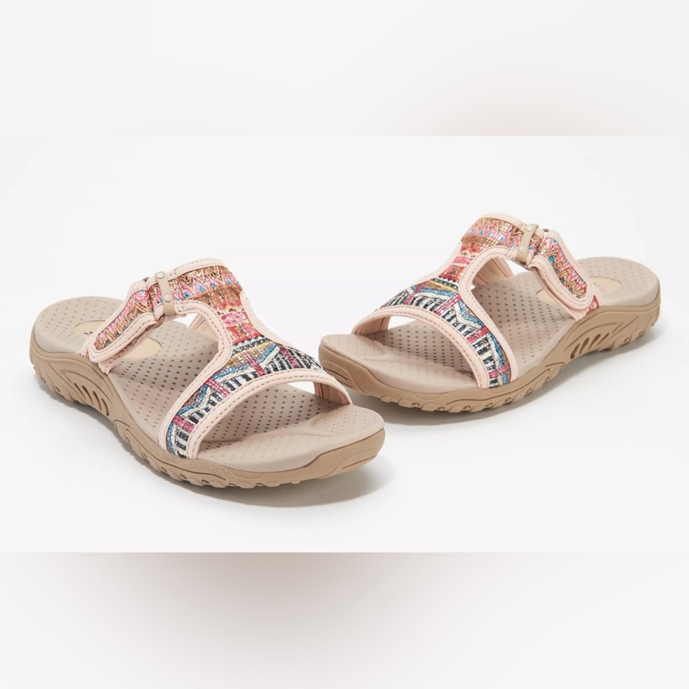 Skechers Women's Reggae-Sequence-Sequined T-Strap Slide Sandal, Size 8🎨GUC